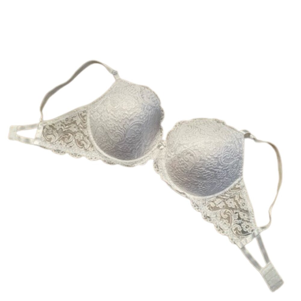 Smart & Sexy White Lace Lightly Padded Underwire Bra 38DD Estilo Style 85046 - Picture 3 of 8